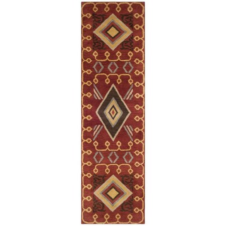 SAFAVIEH Heritage Hand Tufted Runner RugRed & Multi Color 2 ft.-3 in. x 12 ft. HG404A-212